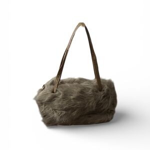 Luxurious Faux Fur Shoulder Bag - Tan